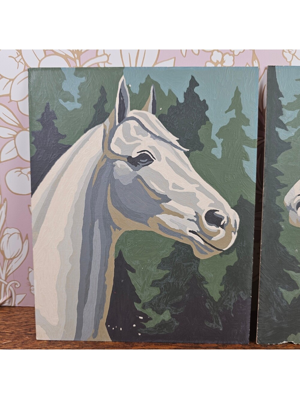 Vintage Art Award Horse Portraits Paint by Number Pair 8x10 PBN - Picture 2 of 14